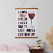 Ik DRINK WIJN... Hangend Wandkleed (Slaapkamer)