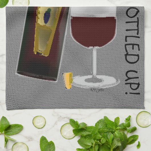 Ik Drink wijn ... Theedoek (Gevouwen)