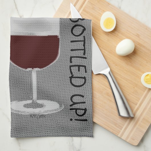 Ik Drink wijn ... Theedoek (Quarter Fold)