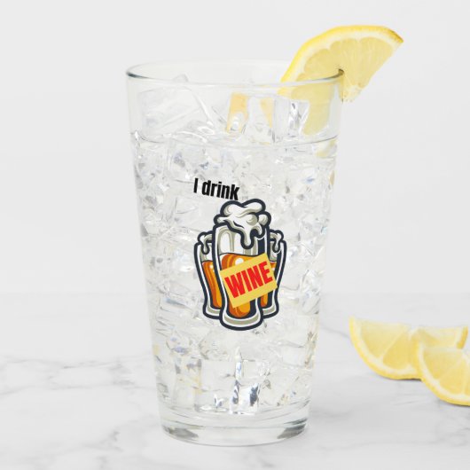 Ik drink wijn.w glas (Achterkant ijs)