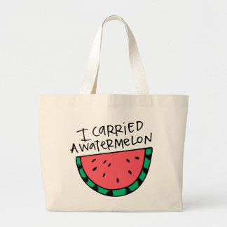 Ik droeg een watermeloen. grote tote bag