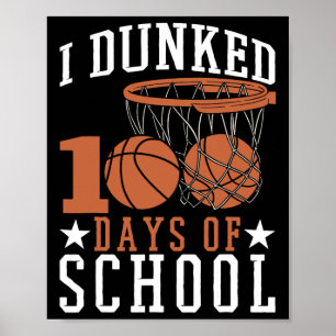 Ik dronk 100 dagen kindertuinbasketba poster