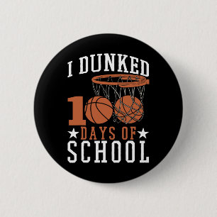 Ik dronk 100 dagen kindertuinbasketba ronde button 5,7 cm