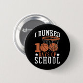 Ik dronk 100 dagen kindertuinbasketba ronde button 5,7 cm (Voorkant /achterkant)