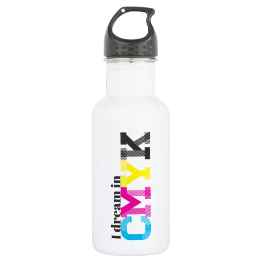 Ik droom in CMYK Waterfles (Voorkant)
