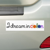 Ik droom in kleurenbumper bumpersticker (Op auto)