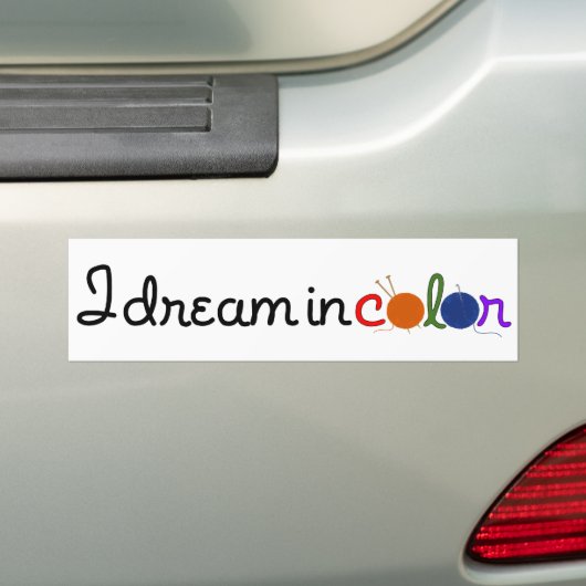 Ik droom in kleurenbumper bumpersticker (Op auto)