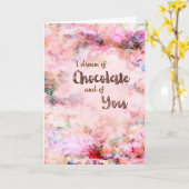 “Ik droom van chocolade en jou” romantische groet Kaart (Gele Bloem)