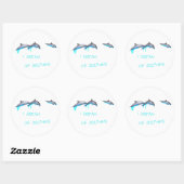 Ik droom van Dolphins. Ronde Sticker (Vel)
