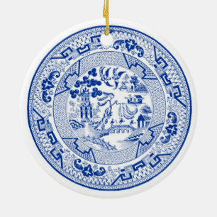 Ik droom van een (Blauw &) Wit Kerstfeest Keramisch Ornament