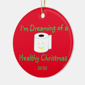 Ik droom van een gezonde kerst keramisch ornament (Links)