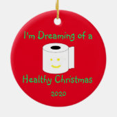 Ik droom van een gezonde kerst keramisch ornament (Achterkant)
