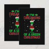 Ik droom van een groen kerstontwerp kaart (Voorkant / Achterkant)