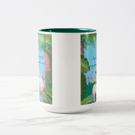 Ik droom van een Groene Kerstmis op maat Tweekleurige Koffiemok (Center)