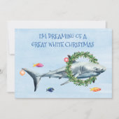 Ik droom van een Grote Witte Kerstmis Haai Feestdagenkaart (Voorkant)