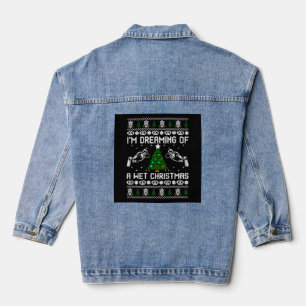 Ik droom van een nat kerstfeest denim jacket