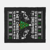 Ik droom van een nat kerstfeest fleece deken (Voorkant (Horizontaal))