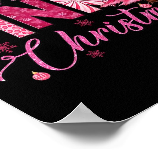 Ik droom van een roze kerst grappige roze Christus Poster (Hoek)