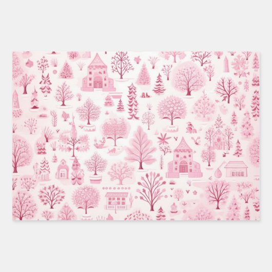 Ik droom van een roze kerst inpakpapier vel (Voorkant 2)