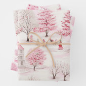 Ik droom van een roze kerst inpakpapier vel (In situ)