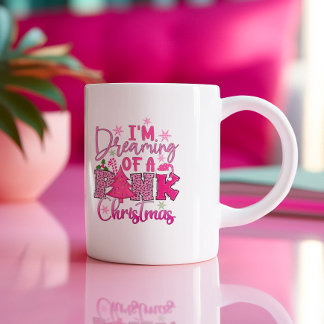 Ik droom van een roze kerst koffiemok