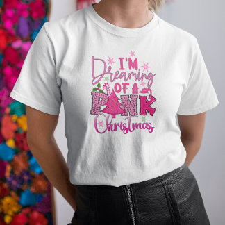 Ik droom van een roze kerst t-shirt