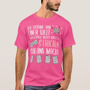 Ik droom van een wereld in breien slank t-shirt