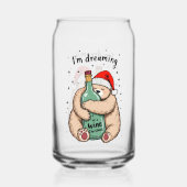 Ik droom van een wijn Kerstmis  Blikvorm Glas (Achterkant)