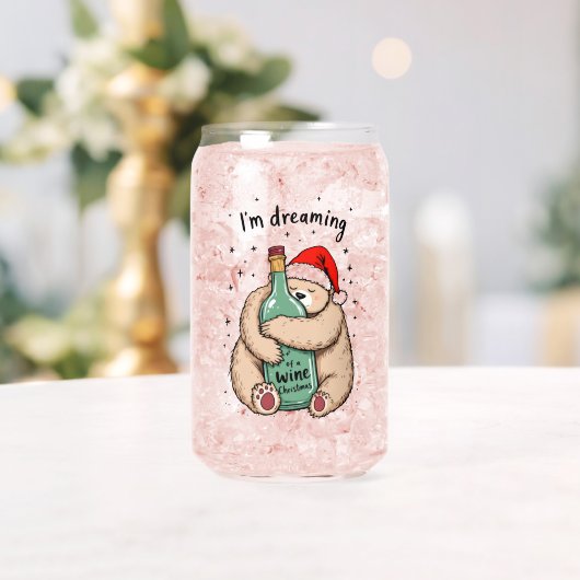 Ik droom van een wijn Kerstmis  Blikvorm Glas (Insitu (Huwelijk))