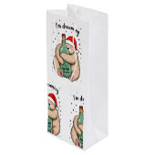 Ik droom van een wijn Kerstmis Cadeautas (Achterkant Gekanteld)