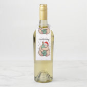 Ik droom van een wijn Kerstmis Flessenhanger (Op fles)