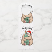 Ik droom van een wijn Kerstmis Flessenhanger (Achterkant)