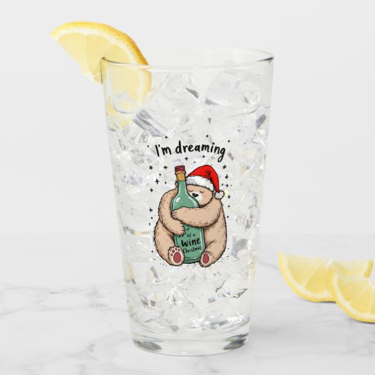 Ik droom van een wijn Kerstmis Glas (Voorkant ijs)