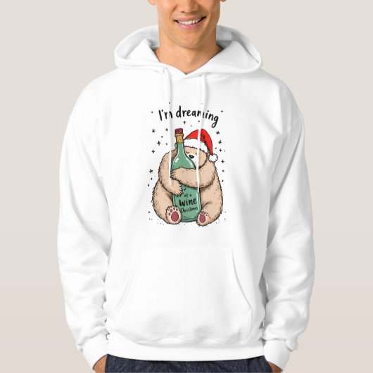 Ik droom van een wijn Kerstmis Hoodie (Voorkant)