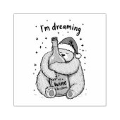 Ik droom van een wijn Kerstmis Rubberstempel (Afrduk)