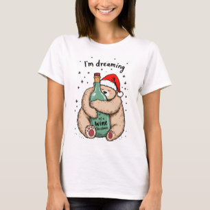 Ik droom van een wijn Kerstmis T-shirt
