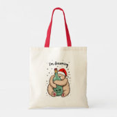 Ik droom van een wijn Kerstmis Tote Bag (Achterkant)