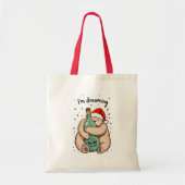 Ik droom van een wijn Kerstmis Tote Bag (Voorkant)