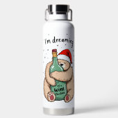 Ik droom van een wijn Kerstmis Waterfles (Achterkant)
