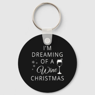 Ik droom van een wijn met kerst sleutelhanger