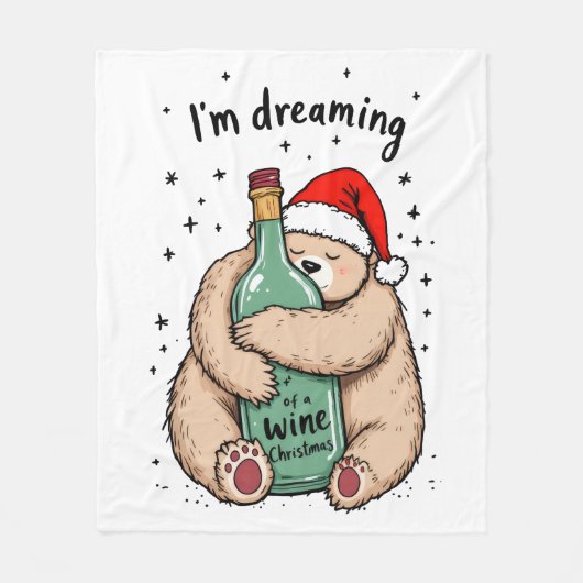 Ik droom van een wijnkerstmis fleece deken (Voorkant)