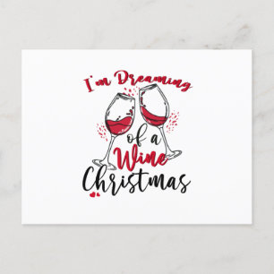 Ik droom van een wijnkerstmis uitnodiging briefkaart