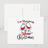 Ik droom van een wijnkerstmis uitnodiging briefkaart (Voorkant / Achterkant)