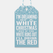Ik droom van een witte kerst aangepaste wijn cadeaulabel (Voorkant)