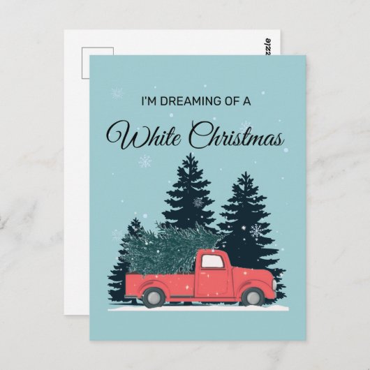 Ik droom van een witte kerst briefkaart (Voorkant / Achterkant)