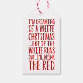 Ik droom van een witte kerst cadeaulabel (Voorkant)