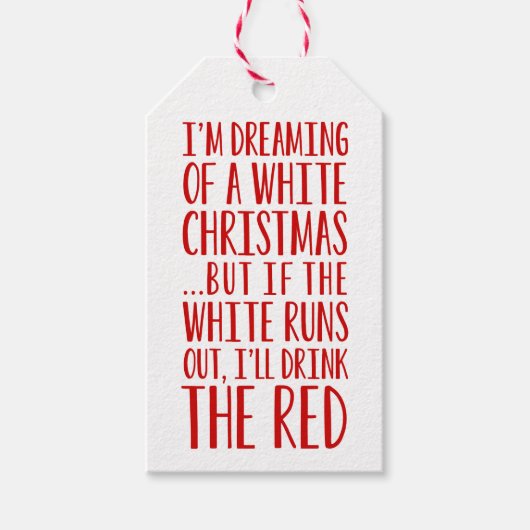 Ik droom van een witte kerst cadeaulabel (Voorkant)