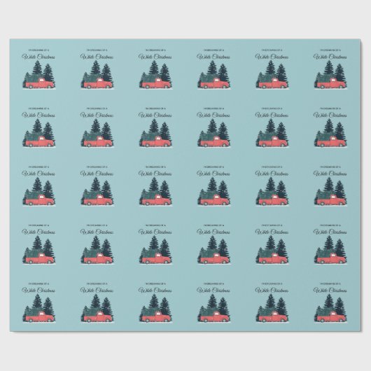 Ik droom van een witte kerst cadeaupapier (Vlak)