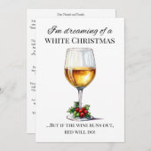 "Ik droom van een witte kerst." feestdagenkaart (Voorkant / Achterkant)