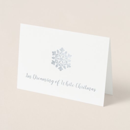 Ik droom van een witte kerst folie kaarten (Voorkant)
